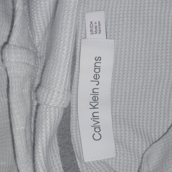 Calvin Klein Waffle Hoodie Size-S Gray NWT - Picture 4 of 5